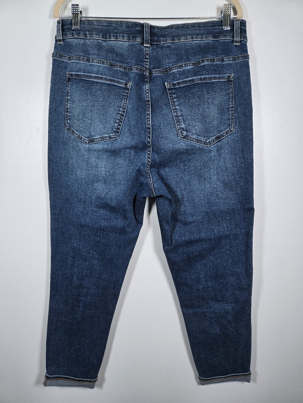 Universal Standard Seine High Rise Skinny Cuffed Cropped Denim Jeans Size 14 - Picture 7 of 14